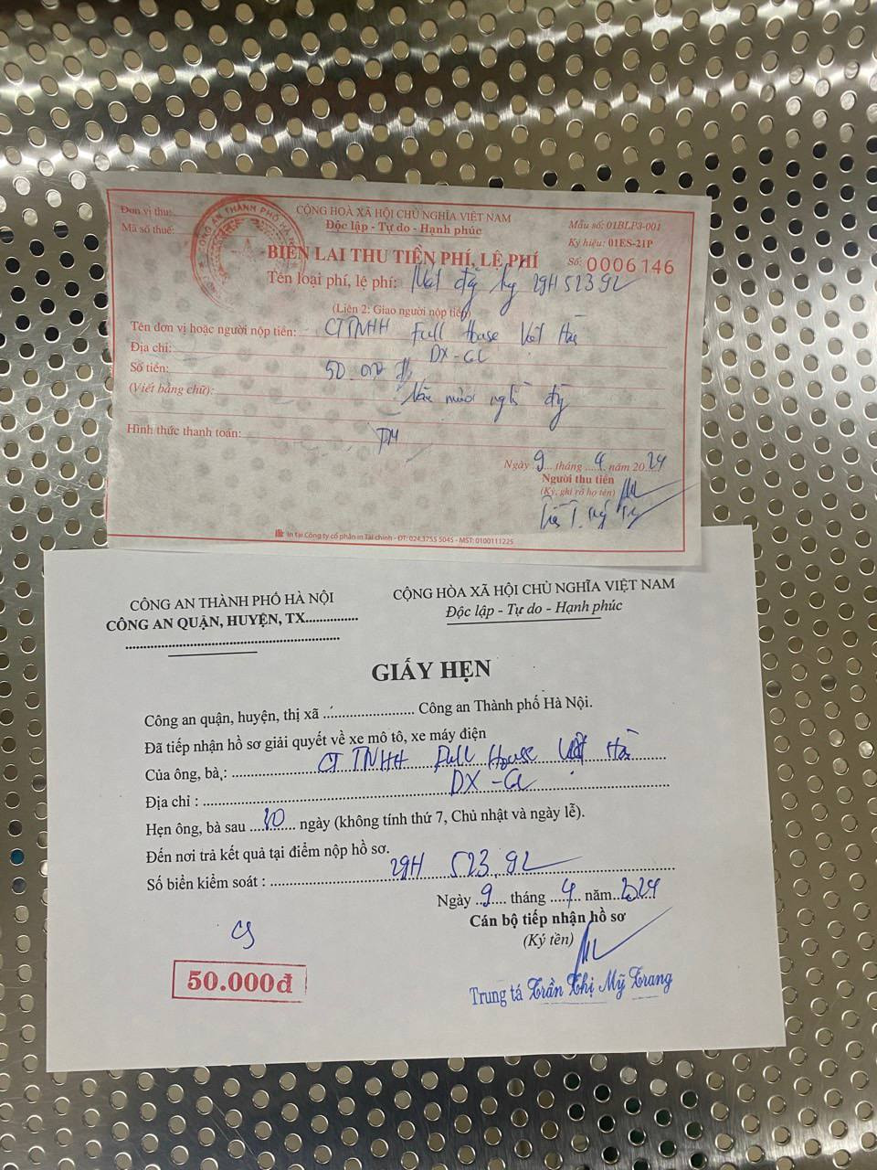 Hình minh họa thủ tục cấp lại đăng ký xe